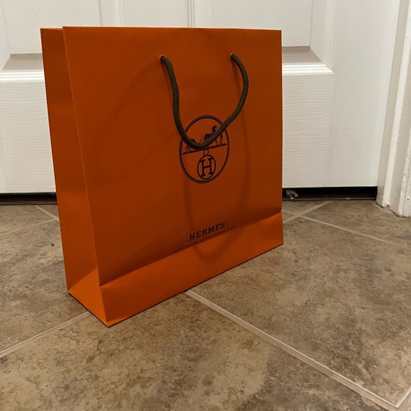 Hermes Shopping Bag - Orange w/ brown rope handle - Picture 2 of 2